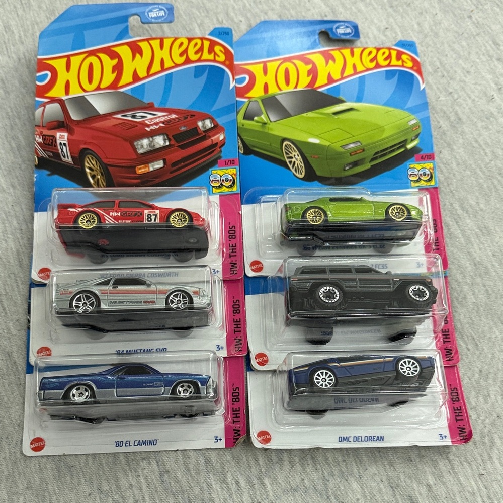 Hot Wheels Assorted Kids Toy Car Pack - Red, Green, Silver, Blue, Black